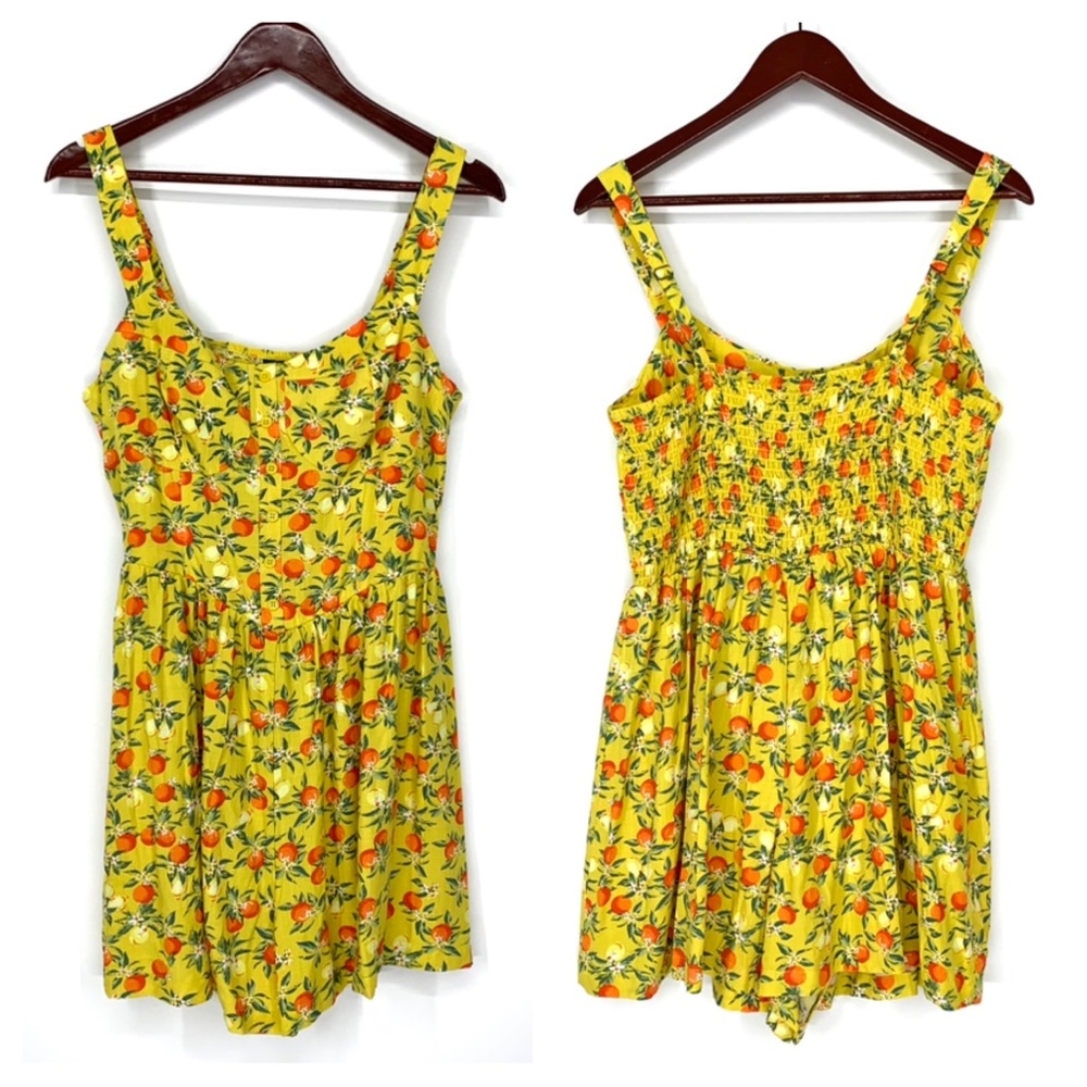 Wild Fable Yellowfruit Wide Leg Smocked Romper With Adjustable Straps Size Large